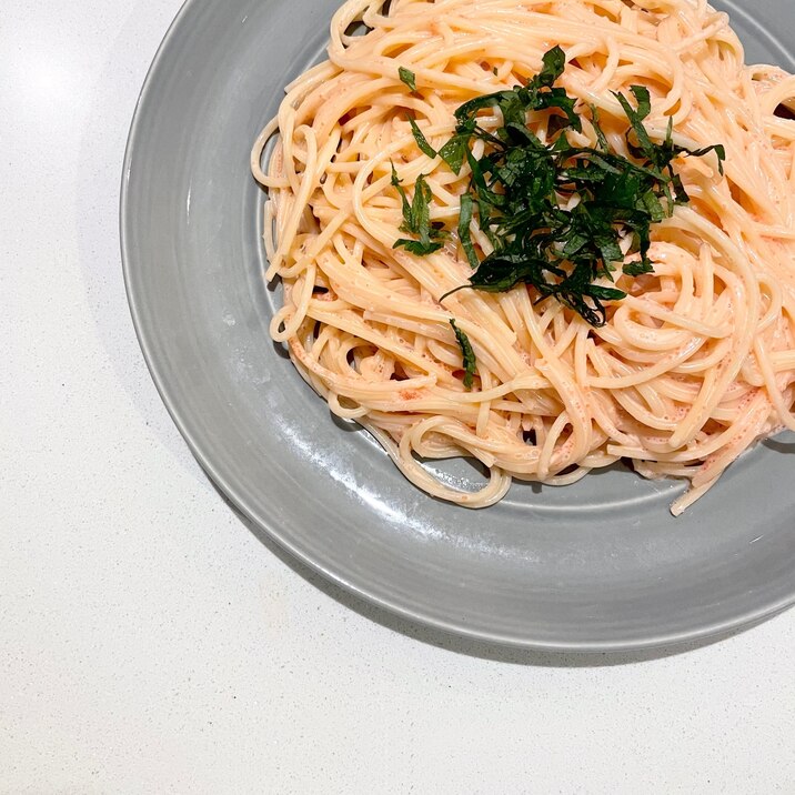 茹でて和えるだけ*明太クリームパスタ